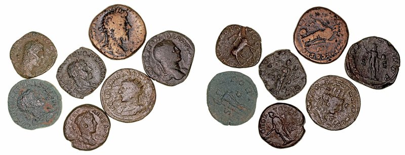 Lotes de Conjunto
Sestercio. AE. Lote de 7 monedas. Cinco de ellas son sesterci...