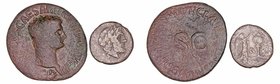 Lotes de Conjunto
AR/AE. Lote de 2 monedas. Victoriato y Germánico As. BC- a RC.
