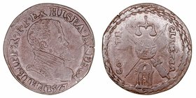Felipe II
Jetón. AE. 1567. La clemencia de Felipe II, CLEMENTIA COMITE. 4.08g. Dugn 2454. MBC-.