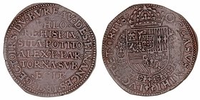 Felipe II
Jetón. AE. 1581. Tesorería incierta. Toma de Tournai por Alejandro Farnesio. 6.03g. Dugn 2841. MBC-.