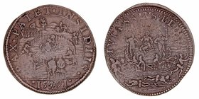 Felipe II
Jetón. AE. Dordrecht. 1591. Oferta de Paz a través de los enviados del Santo Emperador Romano rechazada por los Estados Generales. PAX · PA...