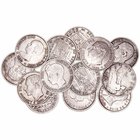 Lotes de Conjunto
50 Céntimos. AR. Lote de 13 monedas. 1869, 1880 (3), 1881, 1885, 1892 (2), 1900 (2), 1904 (2) y 1910. MBC a BC-.