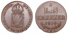 Austria 
Kreuzer. AE. 1816 B. 8.41g. KM.2113. MBC.