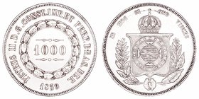 Brasil Pedro II
1000 Reis. AR. 1859. 12.67g. KM.465. MBC+.