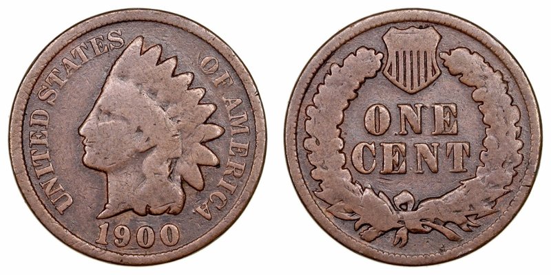 Estados Unidos 
Cent. AE. 1900. 3.02g. KM.90a. BC.