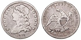 Estados Unidos 
1/4 Dólar. AR. 1838. 6.48g. KM.55. Escasa. BC/BC+.