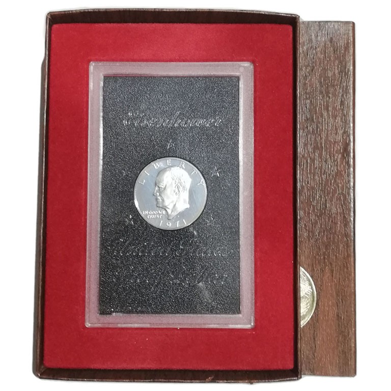 Estados Unidos 
Dólar. AR. 1971. Eisenhower Proof Dollar 1971. En estuche origi...