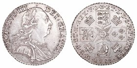 Gran Bretaña Jorge III
Shilling. AR. 1787. 6.01g. KM.607. Muy escasa así. EBC.
