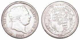Gran Bretaña Jorge III
Shilling. AR. 1816. Sirvió de joya. 5.41g. KM.666. (BC).