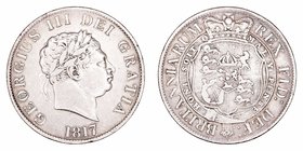 Gran Bretaña Jorge III
1/2 Corona. AR. 1817. 14.00g. KM.672. Escasa. MBC-.