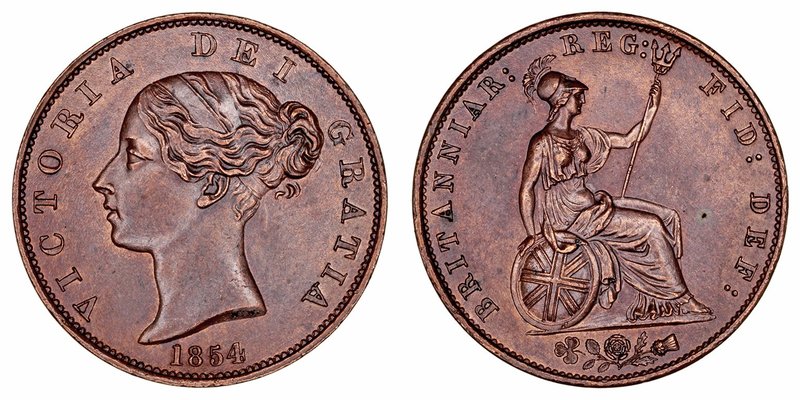 Gran Bretaña Victoria
1/2 Penny. AE. 1854. Muy bonito color y bello retrato. 9....