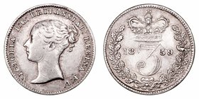 Gran Bretaña Victoria
3 Pence. AR. 1859. 1.42g. KM.730. MBC/MBC+.