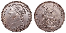 Gran Bretaña Victoria
Penny. AE. 1891. 9.52g. KM.755. MBC+.