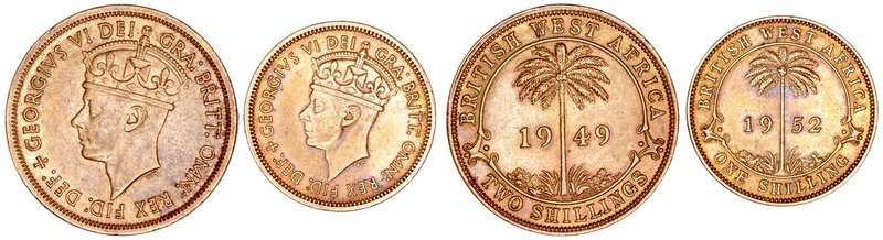 Gran Bretaña Jorge VI
AE. British West Africa. Lote de 2 monedas. Shilling 1952...