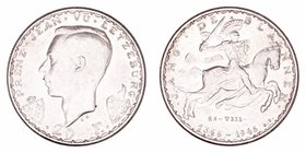 Luxemburgo 
20 Francos. AR. 1946. Aniversario de la muerte de Juan el Ciego en la batalla de Crecy, 1346-1946. 8.53g. KM.47. EBC.