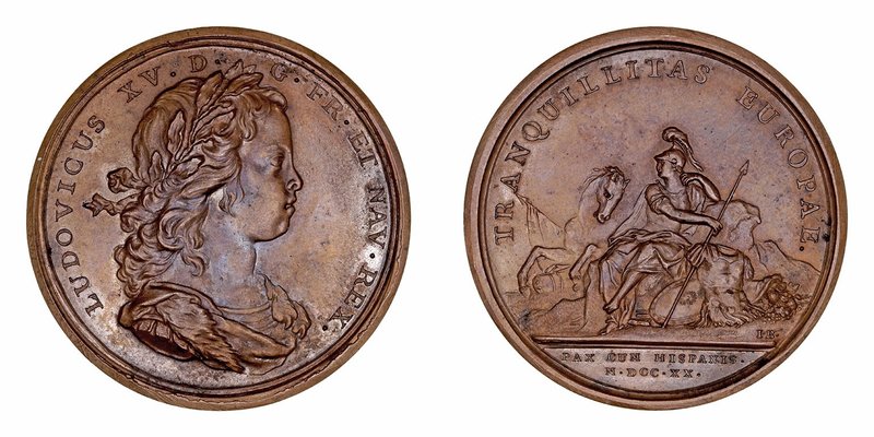 Luis XV
Medalla. AE. (1720). Paz con España. Grabador I.B. (acuñación del siglo...