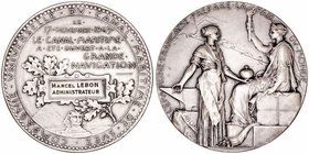 Medalla. 1869. Compañía Universal del Canal marítimo de Suez. Inauguración del Canal (17 noviembre 1869). Medalla personalizada. Grabador Louis-Oscar ...