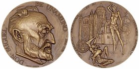 Medalla. AE. Don Miguel de Unamuno, 1864-1936. Muy bonita pieza. 235.21g. 80.00mm. EBC.