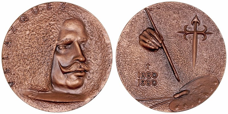 Medalla. AE. Velázquez 1660-1960. Bonita pieza. 244.12g. 80.00mm. EBC.