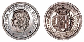 Juan Carlos I
Medalla. AR. 1975. Sofía reina de España. En estuche de Numisma. 177.65g. 40.00mm. Grosor del canto 13mm. Bonita pátina. SC.