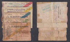 Guerra Civil-Zona Republicana, Banco de España
Banco de España, Gijón
5 noviembre 1936. Sin serie. Serie de 5 valores. 5, 10, 25, 50 y 100 Pesetas. ...