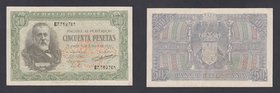 Estado Español, Banco de España
50 Pesetas. 9 enero 1940. Serie D. Lavado y planchado. ED.437a. (EBC-).