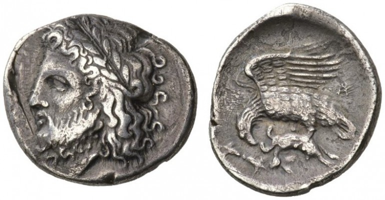 CLASSICAL COINS 
 BRUTTIUM 
 LOCRI EPIZEPHYRII 
 Nomos, about 320-280 BC. AR ...