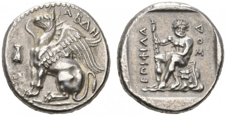 CLASSICAL COINS 
 THRACE 
 ABDERA 
 Stater, about 410-385 BC. AR 12.82 g. ABD...