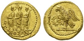 CLASSICAL COINS 
 KINGDOM OF THRACE 
 KOSON, king of the Scyths, +29 BC. Stater, gold, about 40-29 BC. AV 8.47 g. KOSWN Roman Consul, togate, l. bet...