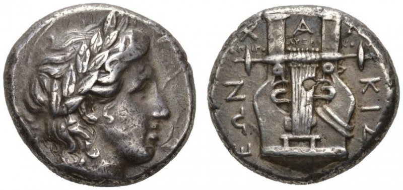 CLASSICAL COINS 
 MACEDONIA 
 CHALCIDIC LEAGUE 
 Tetradrachm, Olynthus , abou...