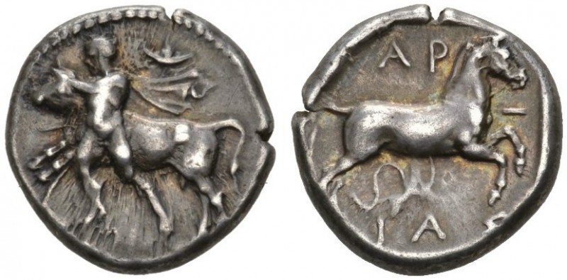 CLASSICAL COINS 
 THESSALY 
 LARISA 
 Drachm, about 400-360 BC. AR 6.02 g. Th...