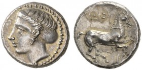 CLASSICAL COINS 
 THESSALY 
 LARISA 
 Drachm, about 400-360 BC. AR 6.02 g. Head of nymph Larisa l., wearing ampyx and sphendone. Rev. LARI - SAI Ho...