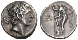 CLASSICAL COINS 
 AETOLIA 
 AETOLIAN LEAGUE 
 Stater, Corcyrean standard, about 220-205 BC. AR 10.46 g. Laureate head of Apollo r., below truncatio...