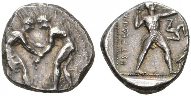 CLASSICAL COINS 
 PAMPHYLIA 
 ASPENDUS 
 Stater, about 400-370 BC. AR 10.88 g...