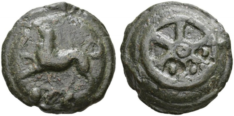 ROMAN COINS 
 ROMAN REPUBLIC 
 Aes grave . Quadrans, cast, about 265-242 BC. A...