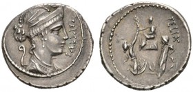 ROMAN COINS 
 ROMAN REPUBLIC 
 Faustus Cornelius Sulla . Denarius, 65 BC. AR 3.91 g. FAVSTVS Draped bust r. of Diana, wearing diadem with crescent, ...