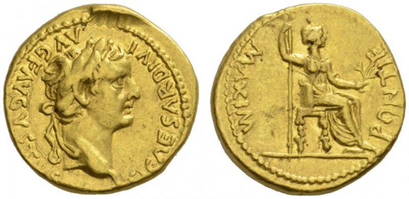 ROMAN COINS 
 IMPERIAL COINAGE 
 TIBERIUS, 14-37. Aureus, Lugdunum . AV 7.84 g...