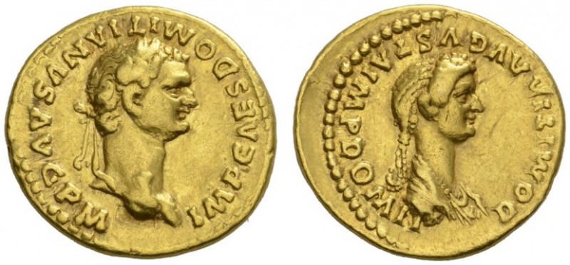 ROMAN COINS 
 IMPERIAL COINAGE 
 DOMITIANUS, 81-96. With his wife Domitia . Au...