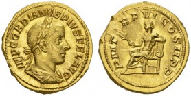 ROMAN COINS 
 IMPERIAL COINAGE 
 GORDIANUS III PIUS, 238-244. Aureus, 241-243. AV 5.77 g. IMP GORDIANVS PIVS FEL AVG Laureate, draped and cuirassed ...