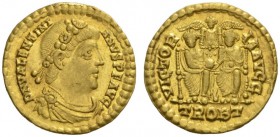 ROMAN COINS 
 IMPERIAL COINAGE 
 VALENTINIANUS I, 364-375, Solidus, Treveri , 367-375. AV 4.46 g. DN VALENTINI - ANVS PF AVG Draped, cuirassed bust ...