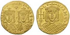 COINS OF EAST ROME AND BYZANCE 
 Solidus, Constantinople , 757-775. AV 4.39 g. COnStAntinOS S LªOn O nªOS The facing busts of Constantine and Leo, bo...