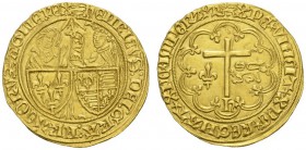 COLLECTION GALLIA DES MONNAIES FRANCAISES 
 FRANCE ROYALE 
 ROYAUME 
 Henri VI d'Angleterre, 1422-1453. Salut d'or s.d. (1ère émission du 6 février...