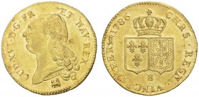 COLLECTION GALLIA DES MONNAIES FRANCAISES 
 FRANCE ROYALE 
 ROYAUME 
 Louis XVI, 1774-1793. Double d'or 1786 B, Rouen. Fr. 474; Gad. 363. 15,20 g....