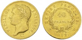 COLLECTION GALLIA DES MONNAIES FRANCAISES 
 PREMIER EMPIRE 
 40 Francs 1812 W, Lille. Fr. 506; Gadoury 1084. 12,88 g.
 OR. TTB