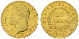 COLLECTION GALLIA DES MONNAIES FRANCAISES 
 PREMIER EMPIRE 
 40 Francs 1813 A, Paris. Fr. 506; Gadoury 1084. 12,87 g.
 OR. TTB