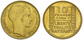 COLLECTION GALLIA DES MONNAIES FRANCAISES 
 TROISIEME REPUBLIQUE, 1870-1940. 
 10 Francs 1929, Paris. Essai en bronze-aluminium. Gadoury 801. 8,96 g...