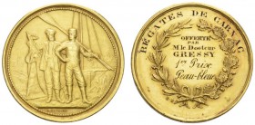 COLLECTION GALLIA DES MONNAIES FRANCAISES 
 TROISIEME REPUBLIQUE, 1870-1940. 
 Médaille d'or s.d. (19e siècle). Par A. Desaide. REGATES DE CARNAC - ...