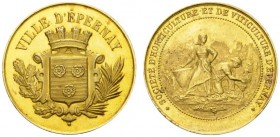 COLLECTION GALLIA DES MONNAIES FRANCAISES 
 TROISIEME REPUBLIQUE, 1870-1940. 
 Médaille d'or s.d. (20e siècle). VILLE D'EPERNAY // SOCIETE D'HORTICU...