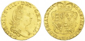 EUROPEAN COINS - VARIA 
 GREAT BRITAIN 
 UNITED KINGDOM 
 George III, 1760-1820. 1/2 Guinea 1786, London . Fr. 361; Spink 3734. 4,19 g.
 GOLD. Ext...