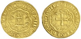 EUROPEAN COINS - VARIA 
 ITALIA 
 GENOVA 
 Simon Boccanegra, Doge I, 1339-1344. Genovino s.d. DVX IANVE QVA DEVS PTEGAT. Castello in cornice d'arch...